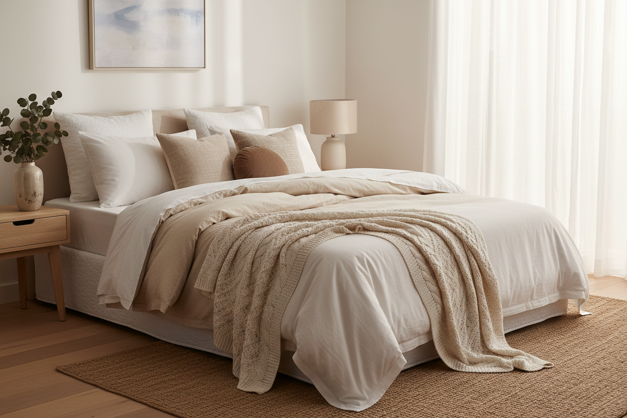 create an image of an aesthetic bedroom